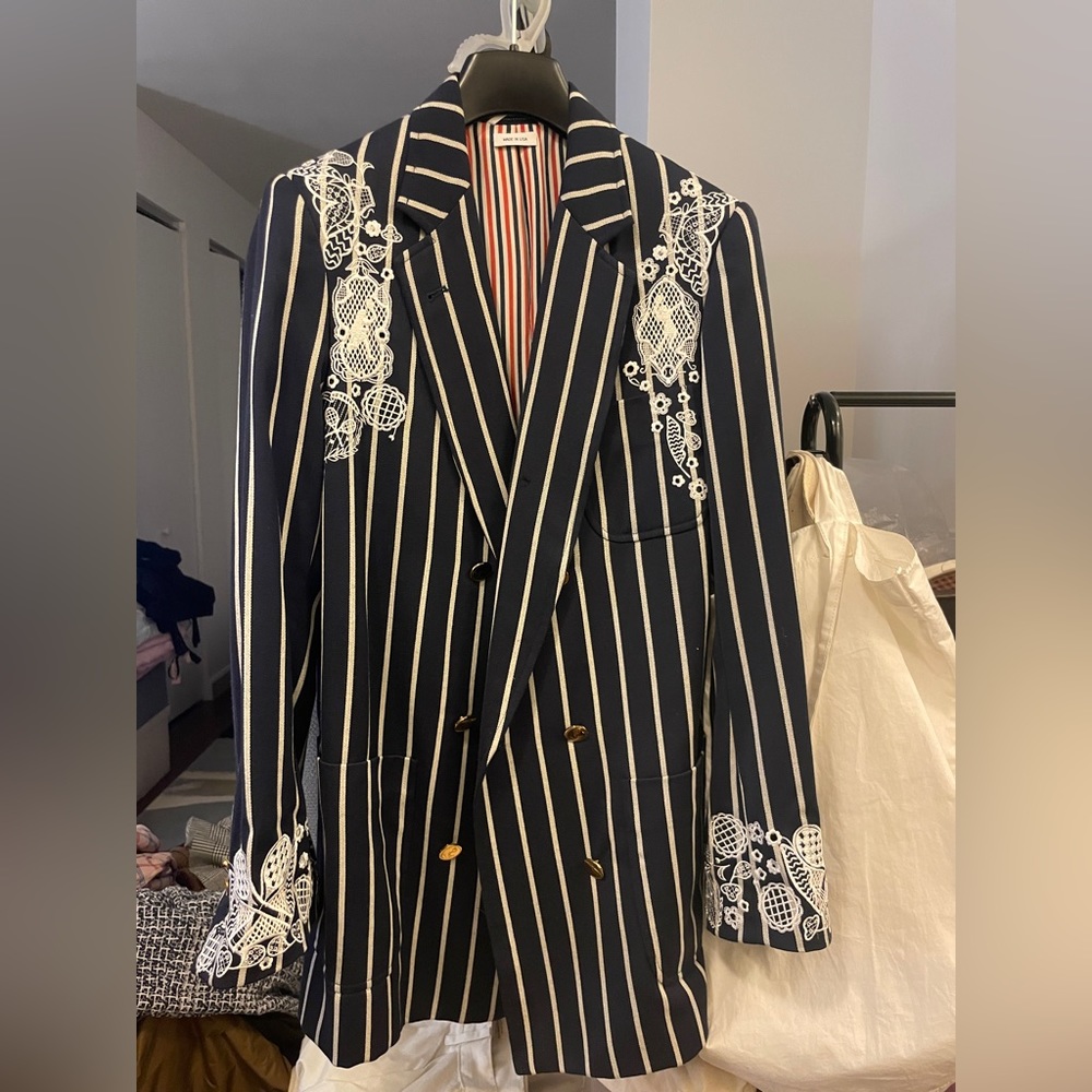 Thom Browne Tennis Capsule Striped Suit Blazer Jacket
